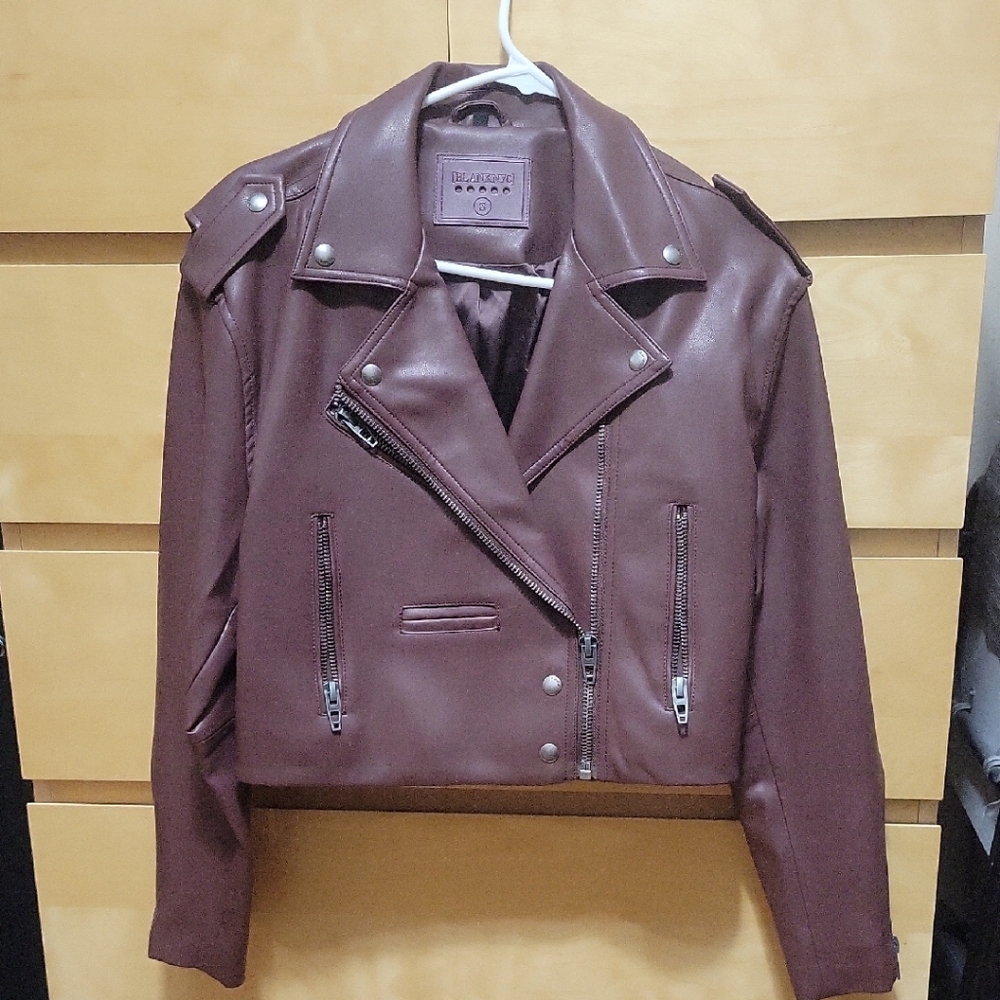 Blank NYC Burgundy Leather Jacket
